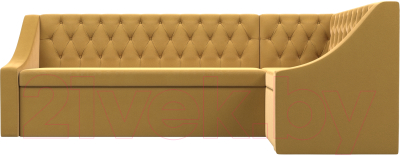 Уголок кухонный мягкий Лига Диванов Мерлин правый / 109418 (микровельвет желтый)