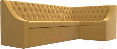 Уголок кухонный мягкий Лига Диванов Мерлин правый / 109418 (микровельвет желтый)