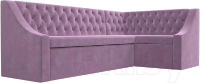 Уголок кухонный мягкий Лига Диванов Мерлин правый / 109420 (микровельвет сиреневый)