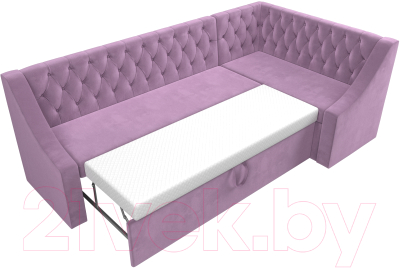 Уголок кухонный мягкий Лига Диванов Мерлин правый / 109420 (микровельвет сиреневый)