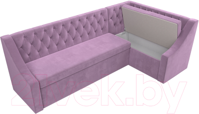 Уголок кухонный мягкий Лига Диванов Мерлин правый / 109420 (микровельвет сиреневый)