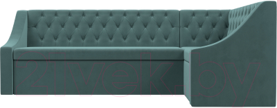 Уголок кухонный мягкий Лига Диванов Мерлин правый / 109425 (велюр бирюзовый)