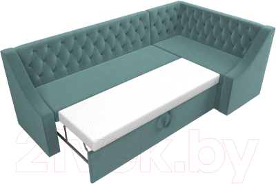 Уголок кухонный мягкий Лига Диванов Мерлин правый / 109425 (велюр бирюзовый)