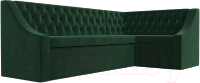 Уголок кухонный мягкий Лига Диванов Мерлин правый / 109426 (велюр зеленый)