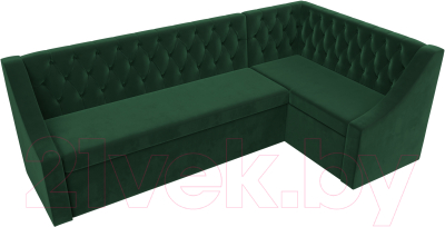 Уголок кухонный мягкий Лига Диванов Мерлин правый / 109426 (велюр зеленый)