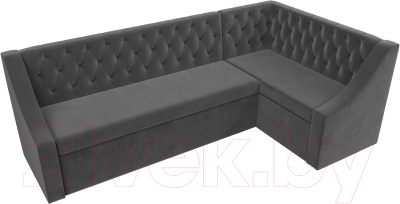 Уголок кухонный мягкий Лига Диванов Мерлин правый / 109428 (велюр серый)