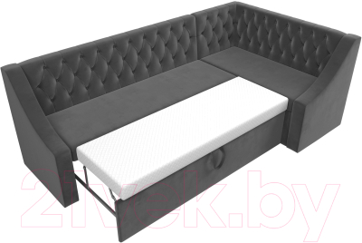 Уголок кухонный мягкий Лига Диванов Мерлин правый / 109428 (велюр серый)