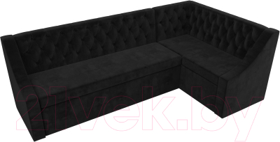 Уголок кухонный мягкий Лига Диванов Мерлин правый / 109429 (велюр черный)