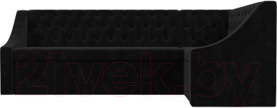 Уголок кухонный мягкий Лига Диванов Мерлин правый / 109429 (велюр черный)