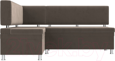 Уголок кухонный мягкий Лига Диванов Стайл левый / 111655L (велюр коричневый)