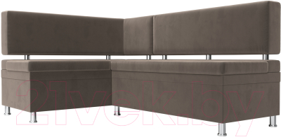 Уголок кухонный мягкий Лига Диванов Стайл левый / 111655L (велюр коричневый)
