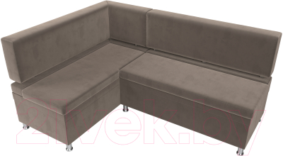 Уголок кухонный мягкий Лига Диванов Стайл левый / 111655L (велюр коричневый)