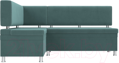 Уголок кухонный мягкий Лига Диванов Стайл левый / 111656L (велюр бирюзовый)