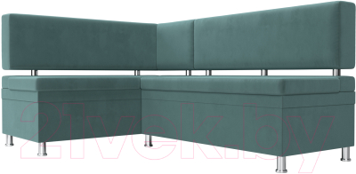 Уголок кухонный мягкий Лига Диванов Стайл левый / 111656L (велюр бирюзовый)