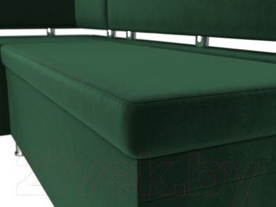 Уголок кухонный мягкий Лига Диванов Стайл левый / 111657L (велюр зеленый)