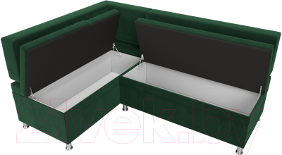 Уголок кухонный мягкий Лига Диванов Стайл левый / 111657L (велюр зеленый)
