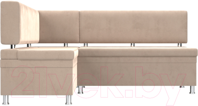 Уголок кухонный мягкий Лига Диванов Стайл левый / 111658L (велюр бежевый)