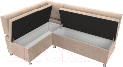 Уголок кухонный мягкий Лига Диванов Стайл левый / 111658L (велюр бежевый)