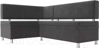 Уголок кухонный мягкий Лига Диванов Стайл левый / 111659L (велюр серый)