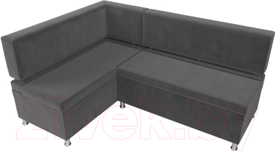 Уголок кухонный мягкий Лига Диванов Стайл левый / 111659L (велюр серый)