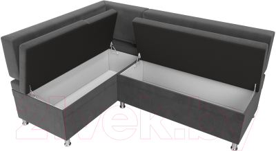 Уголок кухонный мягкий Лига Диванов Стайл левый / 111659L (велюр серый)