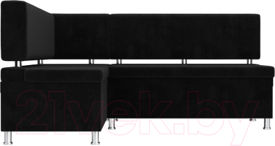 Уголок кухонный мягкий Лига Диванов Стайл левый / 111660L (велюр черный)