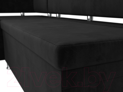Уголок кухонный мягкий Лига Диванов Стайл левый / 111660L (велюр черный)