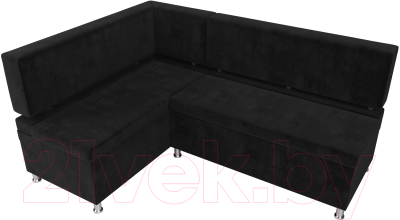 Уголок кухонный мягкий Лига Диванов Стайл левый / 111660L (велюр черный)
