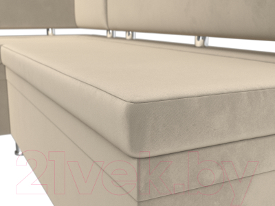 Уголок кухонный мягкий Лига Диванов Стайл левый / 114517L (микровельвет бежевый)