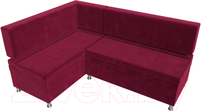 Уголок кухонный мягкий Лига Диванов Стайл левый / 114518L (микровельвет бордовый)