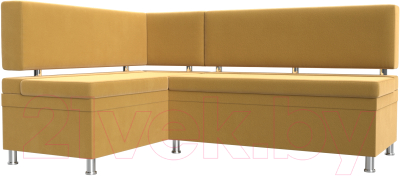 Уголок кухонный мягкий Лига Диванов Стайл левый / 114519L (микровельвет желтый) - фото