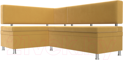 Уголок кухонный мягкий Лига Диванов Стайл левый / 114519L (микровельвет желтый)