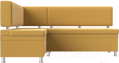 Уголок кухонный мягкий Лига Диванов Стайл левый / 114519L (микровельвет желтый)