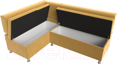 Уголок кухонный мягкий Лига Диванов Стайл левый / 114519L (микровельвет желтый)