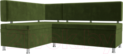 Уголок кухонный мягкий Лига Диванов Стайл левый / 114520L (микровельвет зеленый) - фото