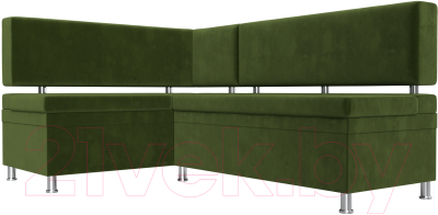 Уголок кухонный мягкий Лига Диванов Стайл левый / 114520L (микровельвет зеленый)