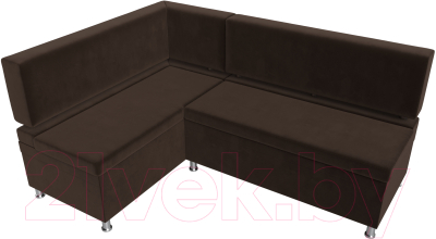 Уголок кухонный мягкий Лига Диванов Стайл левый / 114522L (микровельвет коричневый)