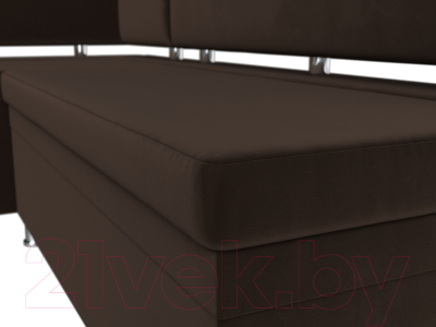 Уголок кухонный мягкий Лига Диванов Стайл левый / 114522L (микровельвет коричневый)