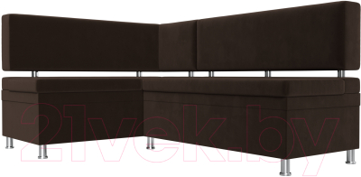 Уголок кухонный мягкий Лига Диванов Стайл левый / 114522L (микровельвет коричневый)