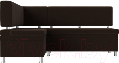 Уголок кухонный мягкий Лига Диванов Стайл левый / 114522L (микровельвет коричневый)