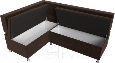 Уголок кухонный мягкий Лига Диванов Стайл левый / 114522L (микровельвет коричневый)