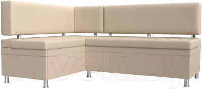 Уголок кухонный мягкий Лига Диванов Стайл левый / 114526L (экокожа бежевый) - фото