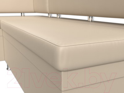 Уголок кухонный мягкий Лига Диванов Стайл левый / 114526L (экокожа бежевый)