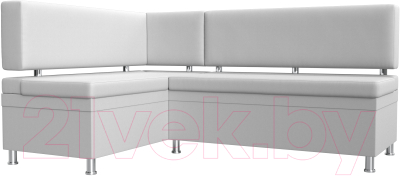 Уголок кухонный мягкий Лига Диванов Стайл левый / 114527L (экокожа белый) - фото