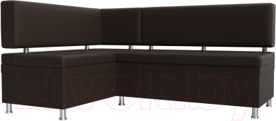 Уголок кухонный мягкий Лига Диванов Стайл левый / 114528L (экокожа коричневый) - фото