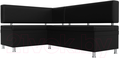 Уголок кухонный мягкий Лига Диванов Стайл левый / 114529L (экокожа черный)