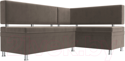 Уголок кухонный мягкий Лига Диванов Стайл правый / 111655 (велюр коричневый)