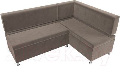 Уголок кухонный мягкий Лига Диванов Стайл правый / 111655 (велюр коричневый)