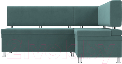 Уголок кухонный мягкий Лига Диванов Стайл правый / 111656 (велюр бирюзовый)