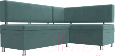 Уголок кухонный мягкий Лига Диванов Стайл правый / 111656 (велюр бирюзовый)